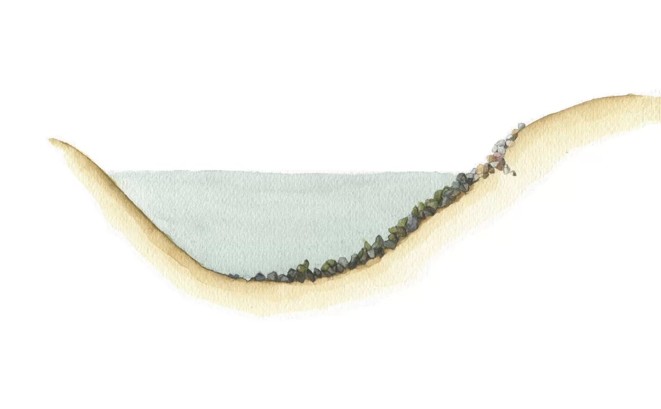 Stones on bank - Dick Klees