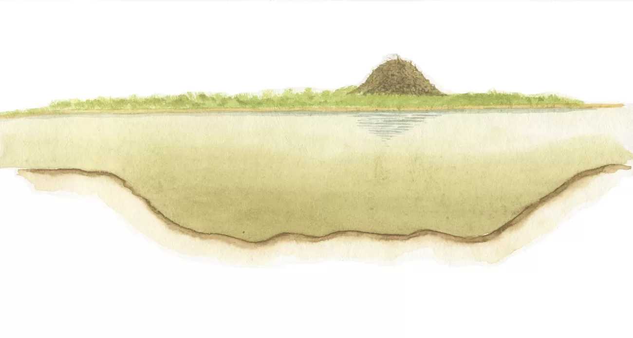 Side view of deepened watercourse D. Klees